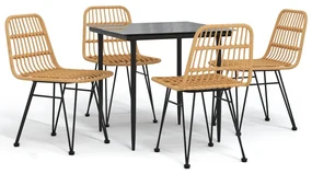 3157874 vidaXL Set mobilier de grădină, 5 piese, poliratan
