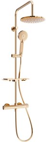 Mexen KT40 set de duș cu pară de tip ploaie și baterie termostatică, Roz-auriu - 771504093-60