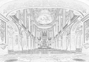 Fototapet - Sala mare din Vesaille (254x184 cm)