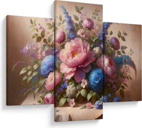 Tablou - Masă plină de flori (90x60 cm)