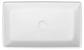 Lavoar pe blat alb 60 cm, dreptunghiular, Cersanit City 600x360 mm