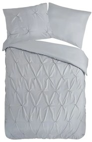 Lenjerie de pat gri din microfibră pentru pat de o persoană/extinsă 140x220 cm Pure Elegance – Good Morning