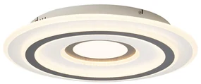 Plafonieră de design albă cu gri închis rotund, incluzând LED dimabil - Taylor