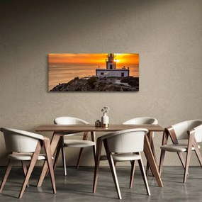 Tablou cu far în apus de soare (120x50 cm)
