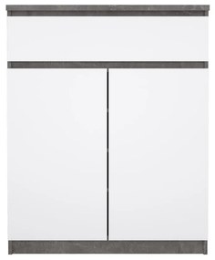 Comodă Simplicity 80 x 40 x 100,5 cm, gri / alb lucios