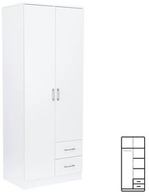 Dulap Miami 80x205 cm alb-alb