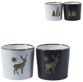Lumanare de Craciun in recipient ceramic SNOWLIGHT 6 cm - mai multe variante