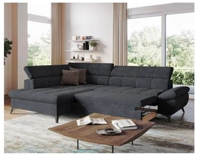 Canapea colțar extensibilă în L MARANO stânga negru