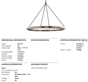 Candelabru design vintage CHAMBERS, cu 12 surse de lumina