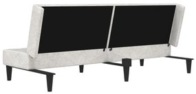 Canapea extensibila cu 2 locuri si taburet, taupe, microfibra Gri deschis, Cu suport de picioare