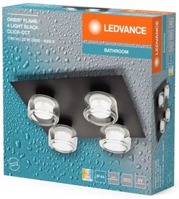 Plafonieră LED pentru baie Ledvance ORBIS FLAME 4xLED/5,5W/230V IP44 negru