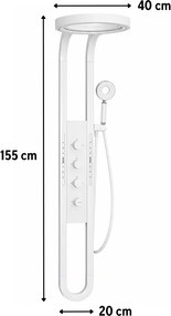 Panou de duș hidromasaj Aquajet alb