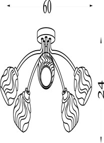 Lustra aplicata 5 becuri metal auriu Astral