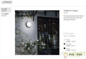 Aplica / Plafoniera de exterior stil modern minimalist URANO PL1 SMALL antracit 168111