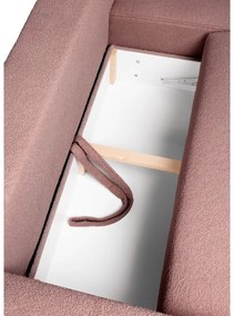 Colțar roz deschis extensibil cu tapițerie din țesătură bouclé (cu colț pe partea dreaptă) Quinoa – Bonami Selection