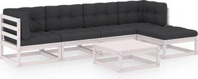 vidaXL Set mobilier de grădină cu perne, 6 piese, lemn masiv de pin