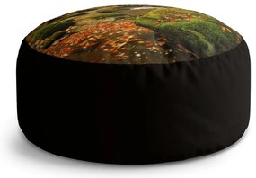 Taburet Circle pod în pădure, verde închis