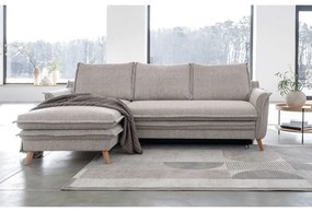 Colțar grej extensibil/cu spațiu de depozitare (cu colț pe partea stângă/cu șezlong) Charming Charlie – Miuform