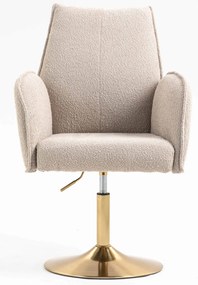 HR280N Scaun Latte Boucle cu Bază Aurie