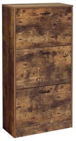 dulap pantofi cu 3 usi cu balamale 60 x 120 x 24 cm, maro rustic