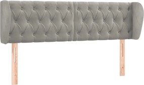 vidaXL Tăblie de pat cu aripioare gri deschis 163x23x78/88 cm catifea