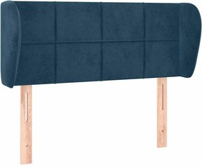 vidaXL Tăblie pat cu aripioare albastru închis 93x23x78/88 cm textil