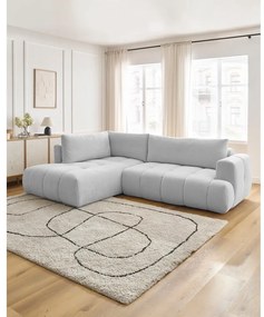 Colțar gri deschis extensibil/cu spațiu de depozitare (cu colț pe partea stângă/în formă de ”L”) Fuji – Bobochic Paris