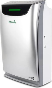 Purificator si umidificator de aer Oberon 220 HYBRID, 65 W, Pana la 40 m², 220 m³/h, 3 viteze, Ionizator, Timer, Sleep Mode, Argintiu