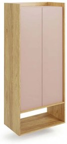 Dulap modular Mobius 2D natur/roz – H179 cm
