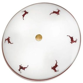 Kolarz 731.U12.4.103 Plafonieră NONNA, 2xE14/60W/230V, Ø 32 cm, roșie/alamă