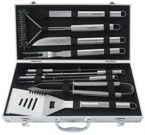 Set ustensile pentru gratar/BBQ, 10 piese, inox, Klausberg KB7901