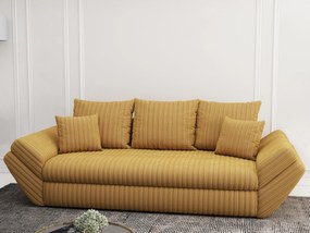 Canapea extensibilă dumonde cu ladă de depozitare si sezut confortabil din spuma high-density, Loana Ambience Mustar 250x100 cm