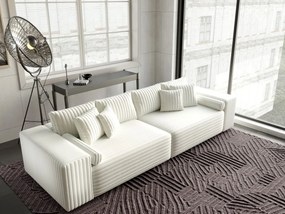 Canapea extensibilă dumonde cu ladă de depozitare si sezut confortabil din spuma high-density, Marbela Ambience Ivory XXL 295x100 cm