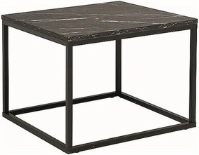 Masuta ROSSI B, negru cu efect de marmura/negru, PAL melaminat/metal,