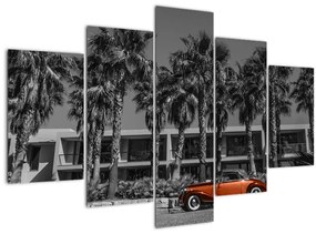 Tablou - Mașină roșie, retro (150x105 cm)