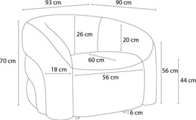 Fotoliu alb pivotant cu tapițerie din țesătură bouclé Elina – Bobochic Paris