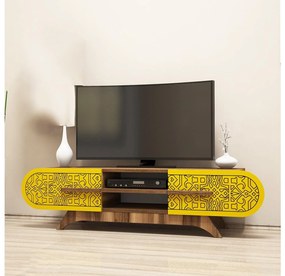 Masă TV/Dulap Mekebu 3 (Nuc + galben) . 1095590