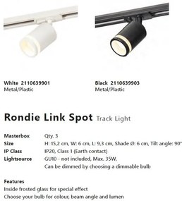 Accesoriu, Spot directionabil Rondie alb, pentru sina Nordlux Link