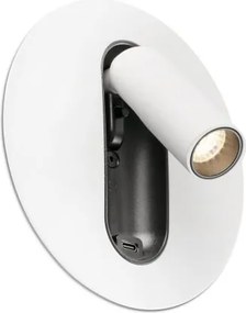 Aplica cu reader LED directionabil stil minimalist TIMIT USB C alb