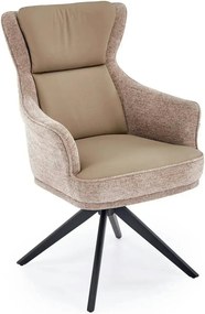 Scaun rotativ K611, grej, piele ecologica/stofa, 64x66x96 cm
