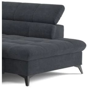 Canapea colțar extensibilă în L MARANO stânga negru