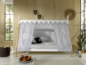 Set TIPI format în Pat copiiul înalt fără gard (90 x 200 cm) și setul textil asortat.