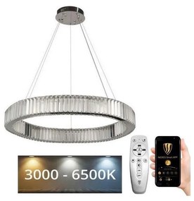 Lustră LED dimabilă pe cablu LED/50W/230V 3000-6500K crom + telecomandă