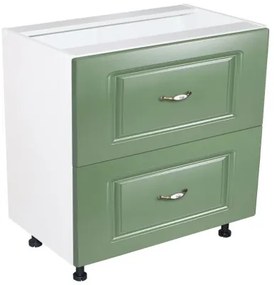 Corp inferior 80 cu 2 sertare metalice pentru greutate Zebra MDF verde drept