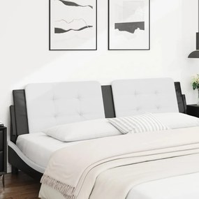 vidaXL Pernă pentru tăblie pat, alb și negru, 200cm, piele artificială
