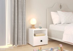 Noptiera cu sertare, 40x40.2x37 cm, Emi, ADRK Furniture (Culoare: Alb cu maner 1)