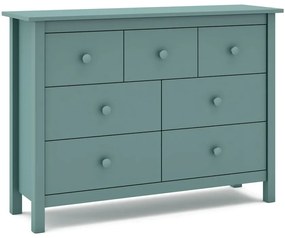 Comodă pentru copii în culoarea petrolului joasă din lemn de pin 110x80 cm Max – Marckeric