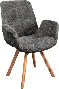 Set de 2 scaune pivotante Baltic stejar/ gri inchis