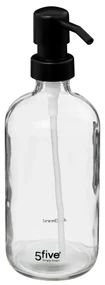 Dozator sapun lichid Sayan transparent, sticla,  7.4 x 9 x H 21 cm, 450 ml