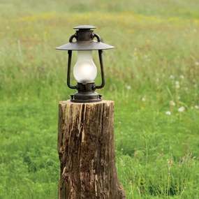 Stalp lumina piedestrala, iluminat exterior design rustic din fier forjat, inaltime 38cm, AL 6589